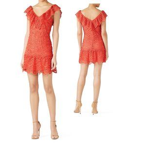 SAYLOR CORAL CROCHET STYLE LACE DRESS SIZE L